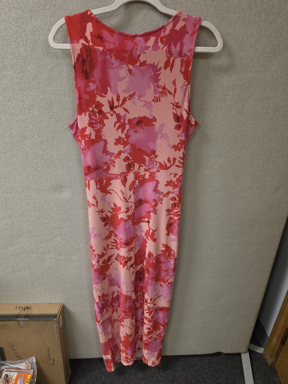 Sleeveless Pink & Red Floral Maxi Dress - Picture 3 of 7